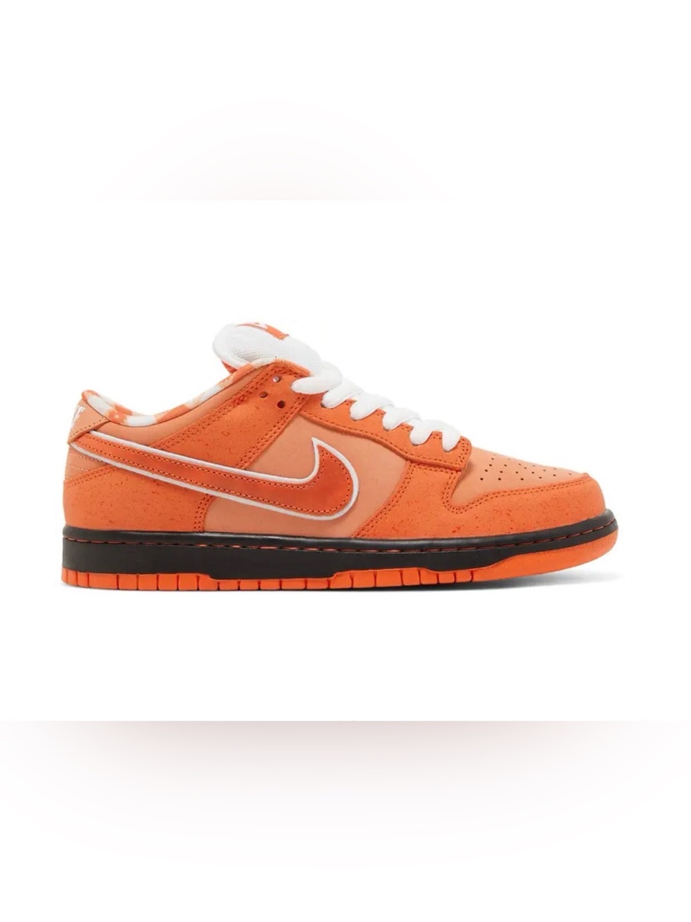 Orange Lobster Nike Kids Orange and White Low-Top Sneakers with box